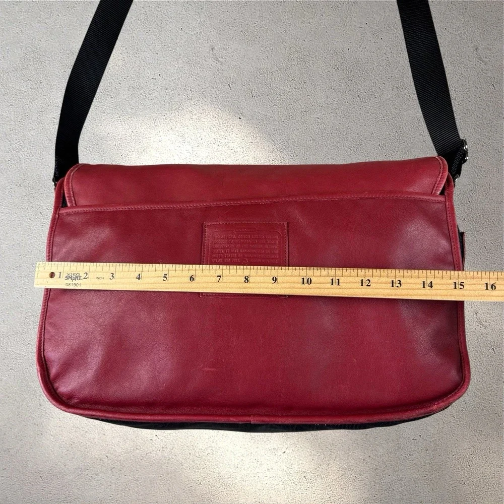 VINTAGE 1996 COACH x ATLANTA OLYMPICS Red Leather Book Messenger Bag #688